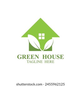 green house logo design vector template. Perfect for environmentally conscious businesses, nurseries, or organizations focused on sustainability and growth.
