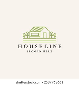 grünes Haus Logo, Vektorgrafik