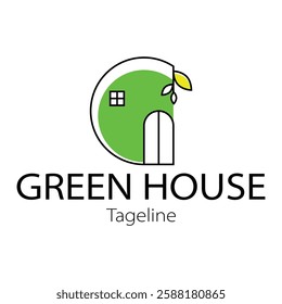 green house logo design vector illustration