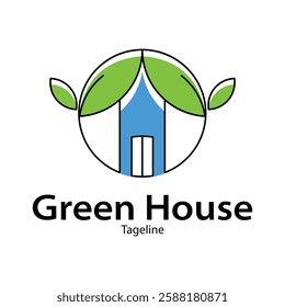 green house logo design vector illustration