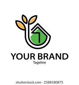 green house logo design vector illustration