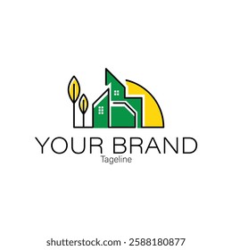 green house logo design vector illustration