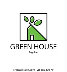 green house logo design vector illustration