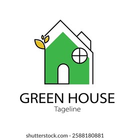 green house logo design vector illustration