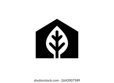 Green House logo Design vector, Nature House Logo