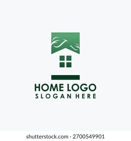 Vector del diseño del logotipo de la casa verde, Vector del concepto del logotipo del edificio