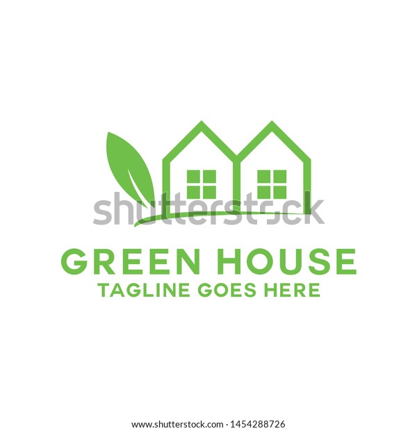 Green House Logo Design Vector Concept Stock Image Download Now