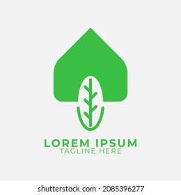 Green House logo. Eco House Logo abstract design vector template. Home services Household Ecology green smart Logotype concept icon.