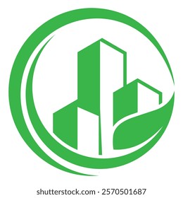 green house logo Eco House Logo. Nature Green House, Leaf Home  real estate logo Vector Template.