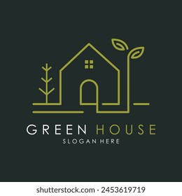 Ilustración vectorial de diseño plano con logotipo Green House.