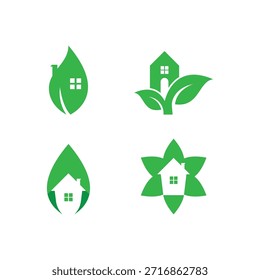 Plantilla de diseño plano con logo Green House