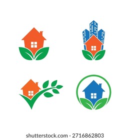 Plantilla de diseño plano con logo Green House