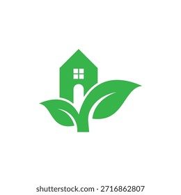 Plantilla de diseño plano con logo Green House