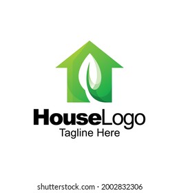 green house logo gradient template design