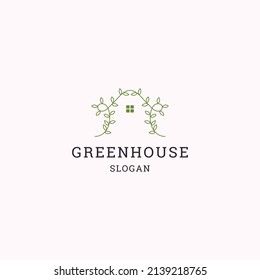 Green house logo icon design template vector illustration