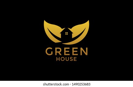 Green House Logo Icon Gold Color Stock Vector (Royalty Free) 1490253683 ...
