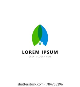 Green House Logo Icon Template