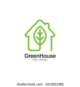 Green House Logo and Icon Vector Template