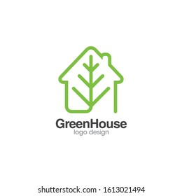 Green House Logo and Icon Vector Template