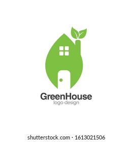 Green House Logo and Icon Vector Template