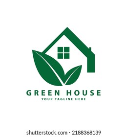 Green house logo illustration template design