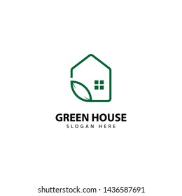 Green House Logo Outline Monoline