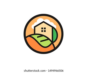 Green house logo symbol vector design. green house design template. simple line art green house logo