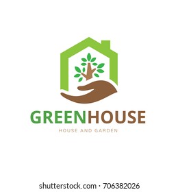 Green House Logo Template