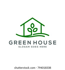 Green House Logo Template