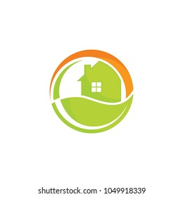 Green house logo template design vector