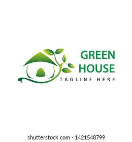 green house logo template design vector