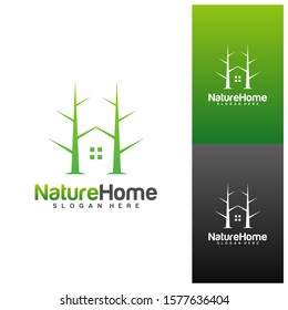 Green House Logo Template Design Vector. Nature Home Logo Concept. Icon Symbol