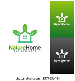 Green House Logo Template Design Vector. Nature Home Logo Concept. Icon Symbol
