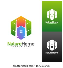 Green House Logo Template Design Vector. Nature Home Logo Concept. Icon Symbol