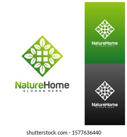 Green House Logo Template Design Vector. Nature Home Logo Concept. Icon Symbol