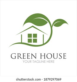 Green House Logo Template Design Vector Illustration