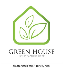 Green House Logo Template Design Vector Illustration