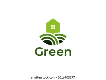 Design-Vektorgrafik von Vorlagen für Green-House-Logo
