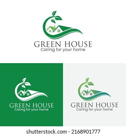 Green House Logo Template Design Vector Illustration