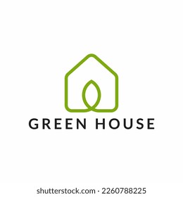 Green House Logo Template Design Vector Illustration