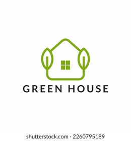 Green House Logo Template Design Vector Illustration
