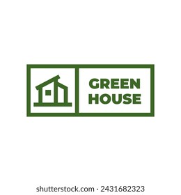 Green House Logo Template Design Vector Illustration isolated on white background.