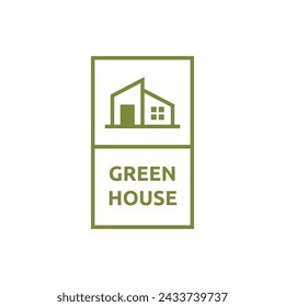 Green House Logo Template Design Vector Illustration isolated on white background.