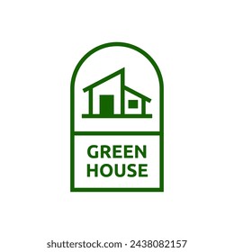 Green House Logo Template Design Vector Illustration isolated on white background.