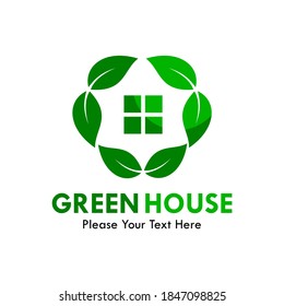 Green house logo template illustration