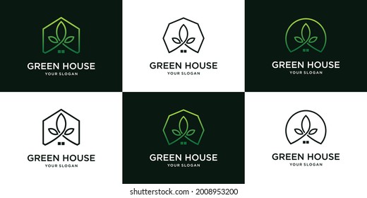 Green house logo template with modern concept