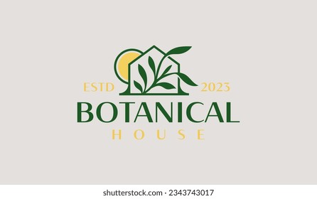 Green House Logo Template. Universal creative premium symbol. Vector illustration. Creative Minimal design template. Symbol for Corporate Business Identity