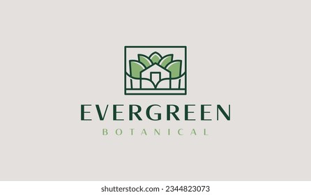 Vorlage für das Logo des grünen Hauses. Universal Creative Premium Symbol. Vektorgrafik. Kreative minimale Design-Vorlage. Symbol für die Unternehmensidentität