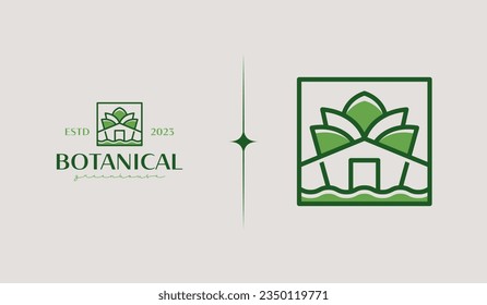 Green House Logo Template. Universal creative premium symbol. Vector illustration. Creative Minimal design template. Symbol for Corporate Business Identity