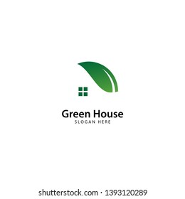 Green House logo template, vector illustration - Vector